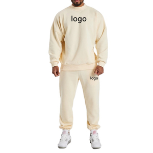 OEM Custom Logo Wholesale Cotton Polyester Set Men's Oversized Fit <b>Plain</b> <b>Tracksuits</b> 2025 - Product Image 1