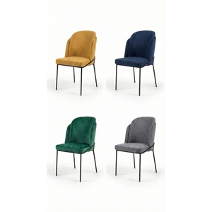 New Trend Vizyon Modern Upholstered Dining Chair Wing <b>Backrest</b> Metal Legs Minimalist Design for Home Office School Use Wholesale - Product Image 4