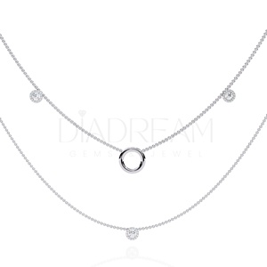 Collier personnalisé en argent sterling 925 brillant à double couche Collier tendance de mariage style Leb Grown Diamonds Personnalisable à la mode - Product Image 2