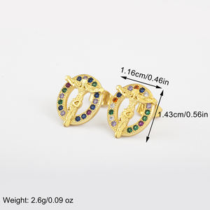 QIKU Vente en gros Boucles d'oreilles à clous en cuivre de qualité, design original chrétien religieux de Jésus, pour le marché européen - Product Image 3