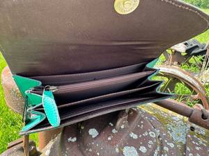 ABC GLOBAL EXIM Genuine Western Style Leather Turquoise <b>Purse</b> Wallet <b>RFID</b> Protection Fashion-Style Tooled Floral Wristlet All - Product Image 2