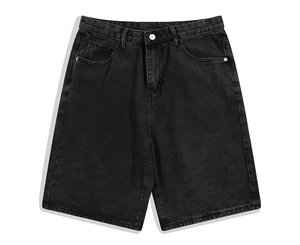 Pantalon en jean ample pour homme avec fermeture éclair, 100 % coton, denim épais, style baggy - Product Image 3