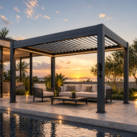 Pergola bioclimatique intelligente en aluminium facilement assemblable, contrôlable par application, avec toit à lames orientables, étanche et éclairage LED