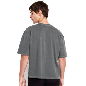 100% algodón de manga corta de Color sólido cuello redondo suelta ajuste suave camiseta para hombres impresión personalizada su diseño impreso camiseta Unisex - Product Image 6