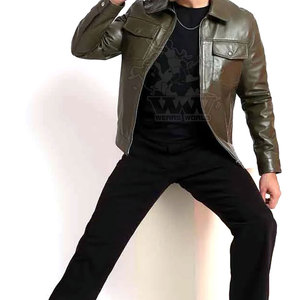 Dernier Style Veste en Cuir Homme Coupe-Vent Imperméable Vente en Gros Meilleure Vente Hiver Col Montant Respirante Séchage Rapide Écologique - Product Image 4