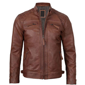 Veste en cuir pour hommes sur mesure, vente en gros de vêtements d'extérieur en cuir véritable du Pakistan, veste pour homme - Product Image 6