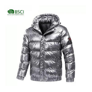 Veste matelassée d'hiver pour homme, coupe ajustée, respirante, extérieure, avec fermeture éclair brillante, en toile, sur mesure OEM - Product Image 2
