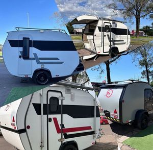 Teardrop Camper Trailer Expanded Foldable Waterproof 5kg Lightweight Mini Modern Stainless Steel Construction Double Shock - Product Image 2