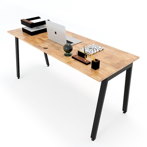 Aton HBAT026 Modern Minimalist 160x60cm Rubberwood <b>Desk</b> with Iron Legs Durable <b>Foldable</b> Office Furniture for Bedroom Office Use - Product Image 1