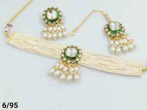 Indan, venta al por mayor, 2024, última moda, gargantilla de perlas chapadas en oro tradicional, conjunto de collar para mujer - Product Image 4