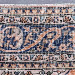 Tapis vintage, tapis de couloir 0,6x10,9 pieds, tapis à motifs floraux orange - Product Image 5