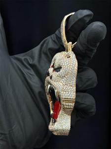 Pendentif tête de mort initiale en forme de Moissanite VVS complet pendentif en forme de crâne personnalisé Bling S925 pendentif en diamant en argent Sterling Hip Hop bijoux fins - Product Image 4