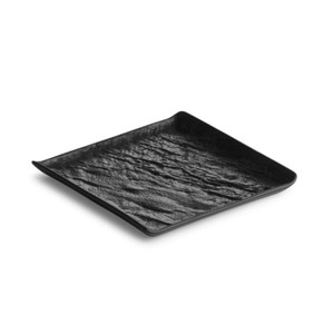 Plateau de service en aluminium moderne noir léger personnalisé design rectangle écologique mariages élégants hôtels de restauration personnalisés - Product Image 2