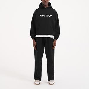 Survêtements personnalisés avec logo gratuit, ensemble de sweat-shirts en molleton français, sweat-shirts épais en coton pour hommes, survêtements surdimensionnés unisexes - Product Image 4