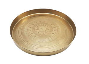 Venta al por mayor de metal de acero inoxidable grabado diseño de almacenamiento Bandejas para servir bandeja de joyería geométrica para regalar servir frutas secas - Product Image 3