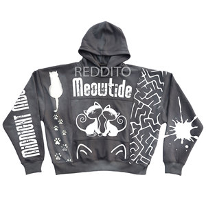 High Quality Heavyweight 100% Cotton Fleece Men's Hoodies Acid Wash Pullover Eco-Friendly Streetwear Tracksuits Puff Printing - Product Image 2