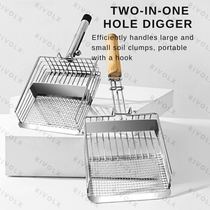 Cuchara de arena para gatos de doble orificio de acero inoxidable para arena de tofu y bentonita-Herramienta de limpieza para mascotas - Product Image 5