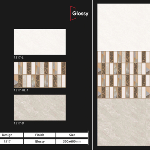 Carreaux muraux en céramique 300x600mm pour salle de bain et cuisine, finition brillante ou mate, texture effet sucre, design mural intérieur luxueux. - Product Image 1