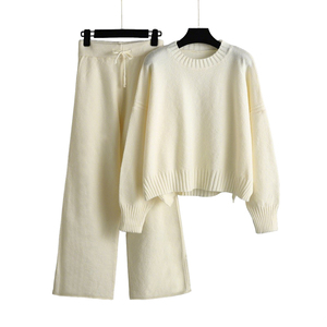 Venta de Fábrica 2025: Conjuntos de Suéteres Tejidos para Mujer, Moda Otoñal, Conjunto de 2 Piezas, Ropa de Mujer, Conjuntos de Suéteres Gruesos para Invierno - Product Image 4