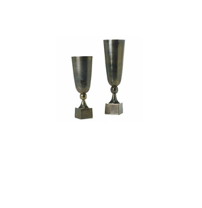 Vase en aluminium de couleur argentée, design luxueux, moderne, pour la décoration florale - Product Image 4