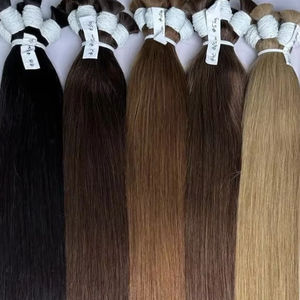 Extensions de cheveux humains en vrac vietnamiens vierges 100% personnalisables de haute qualité prix de gros couleur brune - Product Image 1