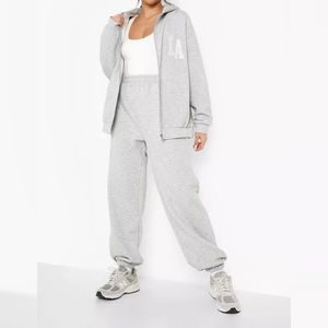 Service OEM Ensemble de survêtement pour femme d'hiver, sweat-shirt à capuche et pantalon de jogging, 100% coton biologique, ensemble long 2 pièces - Product Image 6