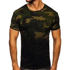 Wholesale OEM Service Men's Long Sleeve Camo T-shirt 100% Cotton Jersey Custom Logo Camouflage Printed T Shirts and Tees for Men
