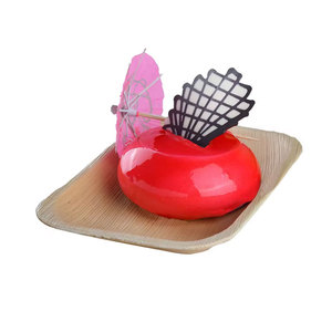 100% assiettes jetables biodégradables naturelles Design rectangle plat pour la nourriture de mariage servant le dîner Utilisation inspirée de la feuille de palmier - Product Image 5
