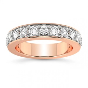 Broad Full Eternity Band Lab Grown Diamond 1.25 Ct Tw 14K Solid Gold FG Color VS Clarity 15 Diamond Bold Wide Band Statement - Product Image 3
