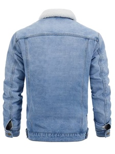Best Quality Men's Casual Denim Jackets Fleece Lining Stonewashed Blue Button Closure Made High Breathable Windproof Winter Wear - Product Image 2