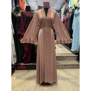 Abaya Clásica Vintage Hecha a Mano al por Mayor para Mujer con Cuentas, de Largo Completo, Estilo Modesto y Tela Suave para Uso Diario y Formal - Product Image 1