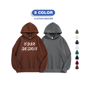 Sweats à capuche en éponge 100% coton de haute qualité ensemble de sweats à capuche unisexes en polaire surdimensionnée pour hommes - Product Image 5