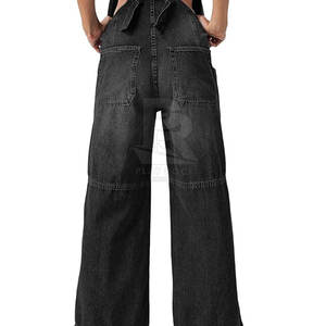 Peto de mujer de alta calidad Nuevo estilo Pantalones vaqueros de cintura alta Baberos Mono general Casual Fabricante OEM - Product Image 5
