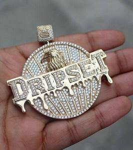 Iced Out Round Cut Moissanite Diamond Pendant Hip Hop Style Charm Fine Pendant Regalo de aniversario para hombres 925 Sterling Silver - Product Image 5