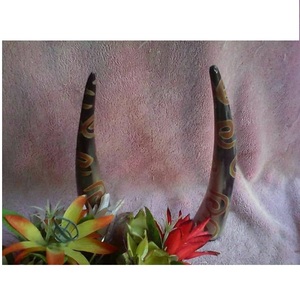 แก้วบัฟฟาโลฮอร์นทำด้วยมือแก้วเบียร์เบียร์เบียร์ฝาปิดพร้อมก้านทองเหลือง - Product Image 3