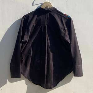 Women's Mixed <b>Linen</b> Cotton <b>Shirt</b> Plus Size <b>Black</b> Turn Collar Breathable Soft Fabric Casual Made India for Spring Beach Vacation - Product Image 2