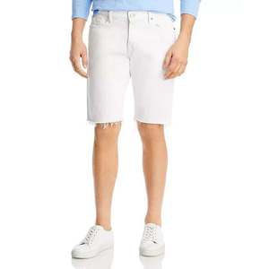 กางเกงยีนส์ขาสั้นทรงวินเทจสำหรับผู้ชาย รุ่น Frame L Homme สีขาวนวล ระบายอากาศได้ดี แต่งลายปักแบบดิสเทรส สไตล์ Y2K สตรีทแวร์ ไซส์ 32R - Product Image 1