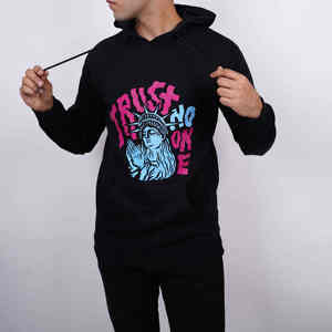 Sudadera con capucha de bolsillo de algodón 100% de peso pesado para hombre, cuello con capucha de patrón sólido con logotipo frontal personalizado bien diseñado para invierno - Product Image 5