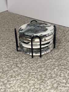 Ensemble de 6 sous-verres en marbre faits à la main, décoration de table en pierre naturelle - Product Image 2