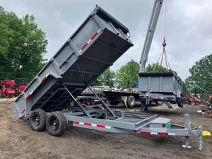 Remorque benne hydraulique robuste à double essieu 716 14K GVW 7 tonnes avec côtés de 2 pieds de hauteur, haute productivité, PLC - Product Image 2