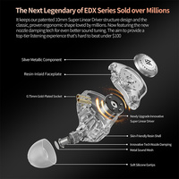 KZ EDX Pro 2 Ultra-linear Dynamic Driver Detachable Type-C HIFI In-Ear Monitor Wired IEM Earphones Earbuds Baru