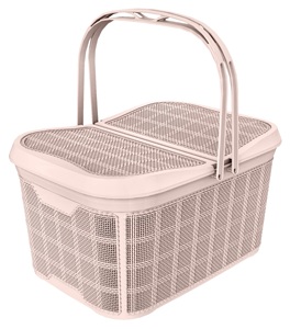 Cesta de Picnic de plástico duradera ecológica de 26L, tapa ergonómica de doble ASA, solución de almacenamiento para reuniones al aire libre - Product Image 1