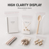 Vente directe d'usine, sac en plastique transparent en cellophane, adhésif transparent, emballage OPP LDPE