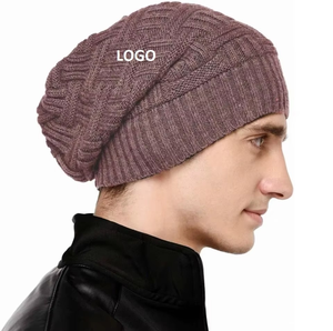 Gran oferta 2025, gorros cálidos de invierno, gorros, gorros de moda con estilo para mujer, gorros de punto de tela acrílica, Color personalizado - Product Image 2