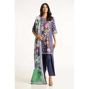 Conjunto de Traje de 3 Piezas con Estampado de Diamantes Azul para Mujer - Product Image 3