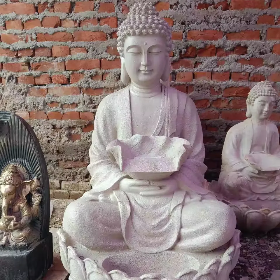 Figura personalizada escultura exterior piedra monumento producción Gautama Buda precio al por mayor escultura de mármol Buda piedra escultura