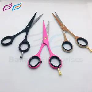 Wholesale Barber Scissor Rainbow Color Coated Stainless Steel Hair Cutting Scissor With Fix Flinger Rest