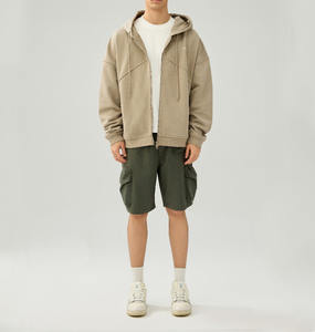 Fabricante de Sudaderas con Capucha Personalizadas OEM, Sudadera con Capucha Cuadrada de Alta Calidad 100% Algodón para Hombre, Sudadera con Capucha con Estampado Puff, Sudadera con Capucha con Cierre - Product Image 3