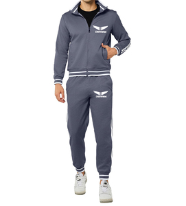 OEM Custom Logo Men's Casual <b>Jogger</b> Set Fashionable Hoodie Tracksuit Two-Piece Cotton <b>Polyester</b> Gym Sportswear XL Factory Rate - Product Image 1