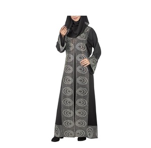 Robe musulmane noire unie Abaya islamique Kaftan Dernier design élégant Abaya islamique respirante avec votre logo personnalisé - Product Image 4
